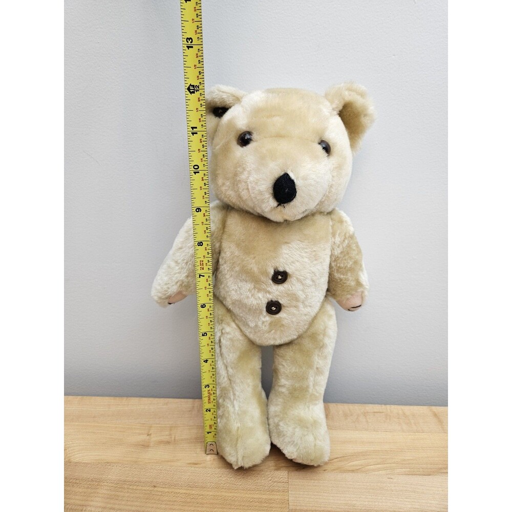 Vintage collectible Jointed Blonde Plush Teddy Bear Stuffed Animal - Picture 2 of 6